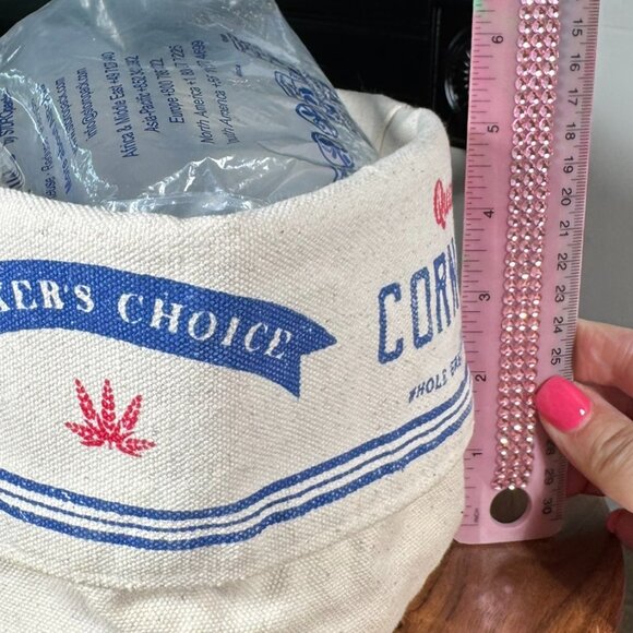 Vintage Flour Sack Fabric Bowl — Farmhouse Kitchen Decor - Picture 9 of 10